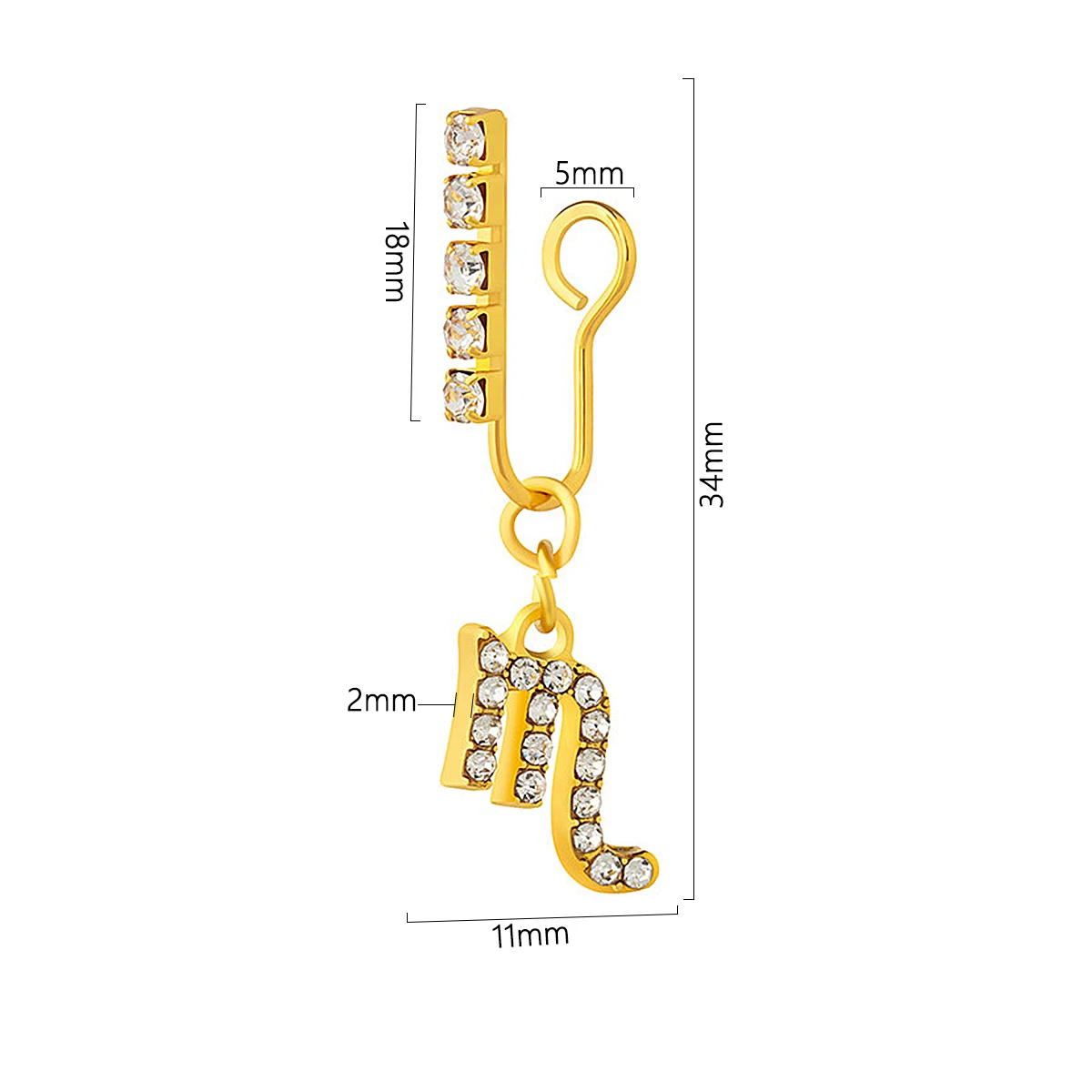 Body Jewelry Ear - Paquete de Clips de Metal para