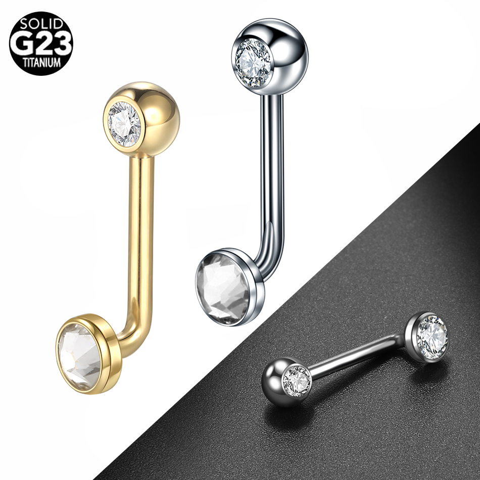 Body Jewelry Vch - 1 pieza G23 titanio CZ barra