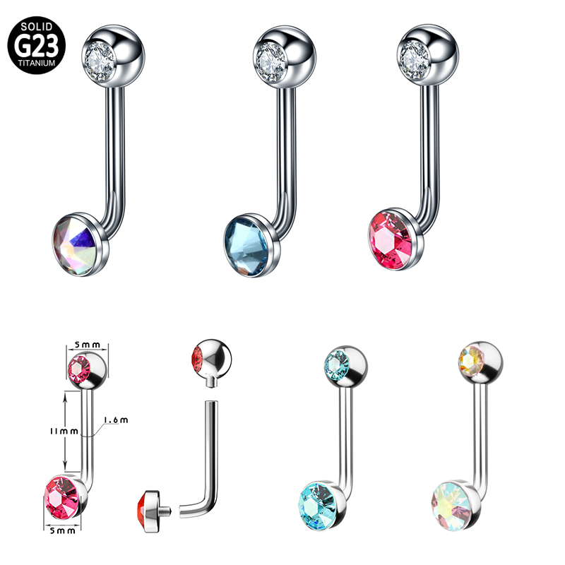 Body Jewelry Vch - 1 pieza F136 titanio 14G CZ