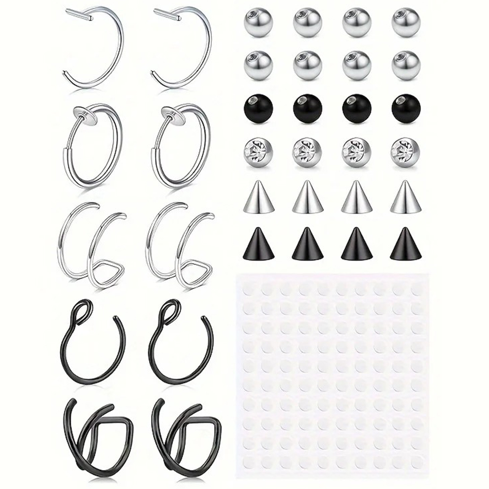 Body Jewelry Nose Studs - Piercings falsos, aro de labio falso,