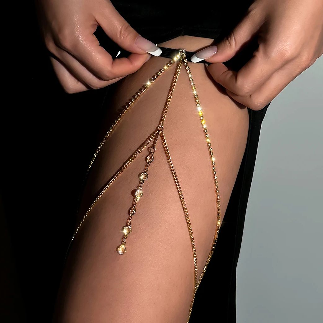 Body Jewelry Leg Chain - Cadenas para piernas con borlas multicapa