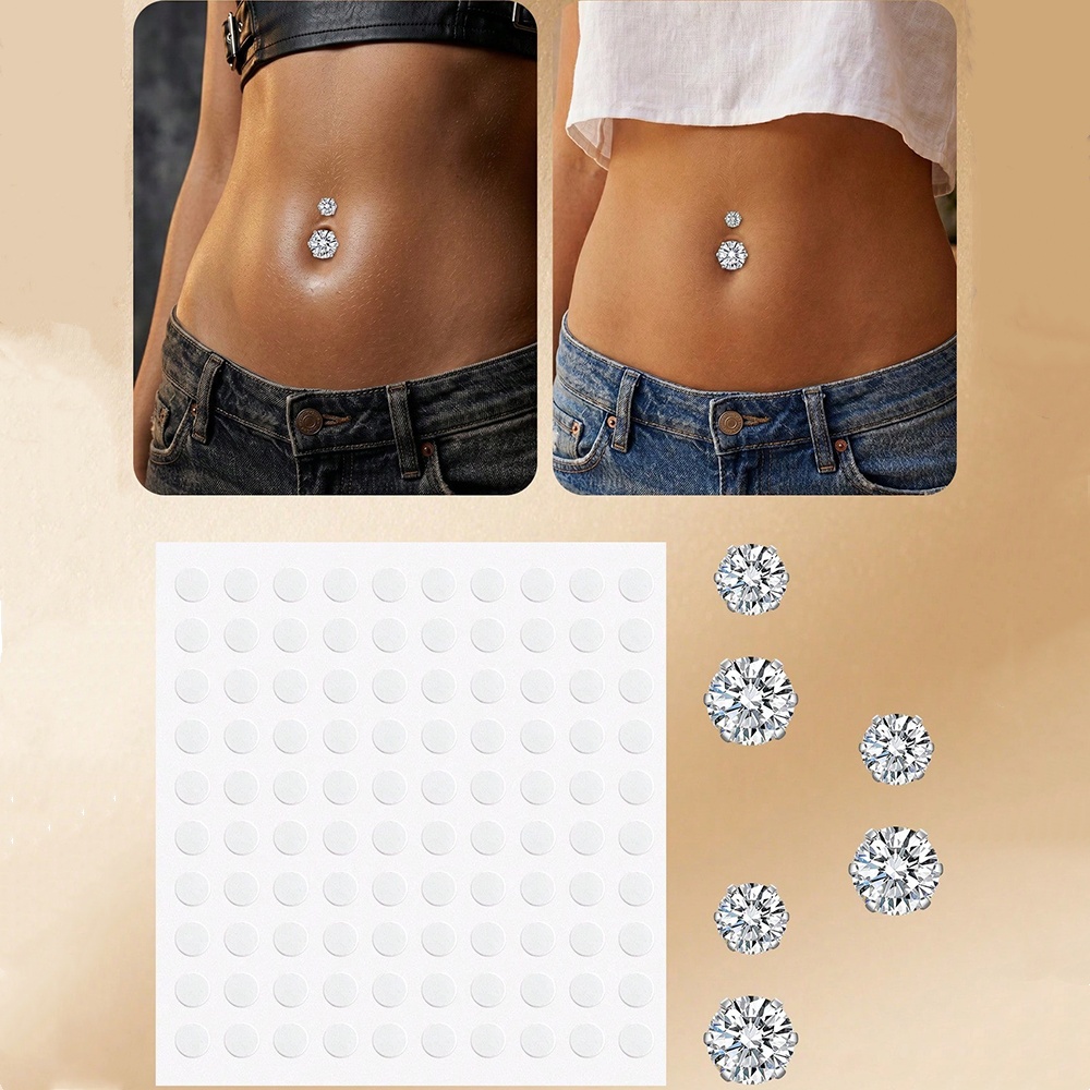 Body Jewelry Piercing - Anillos de ombligo falsos con circonita