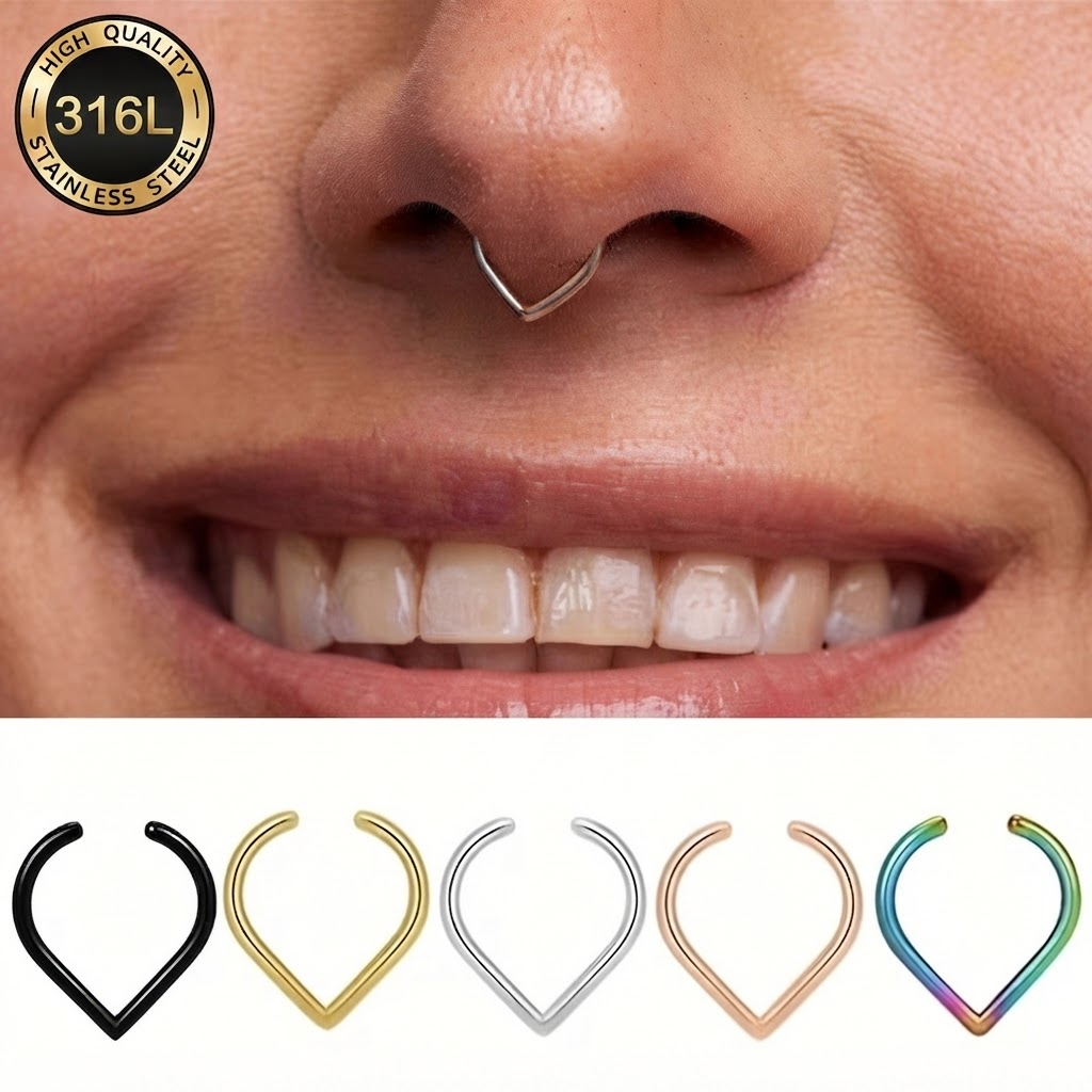 Body Jewelry Nose Studs - Juego de 5 Anillos de Nariz