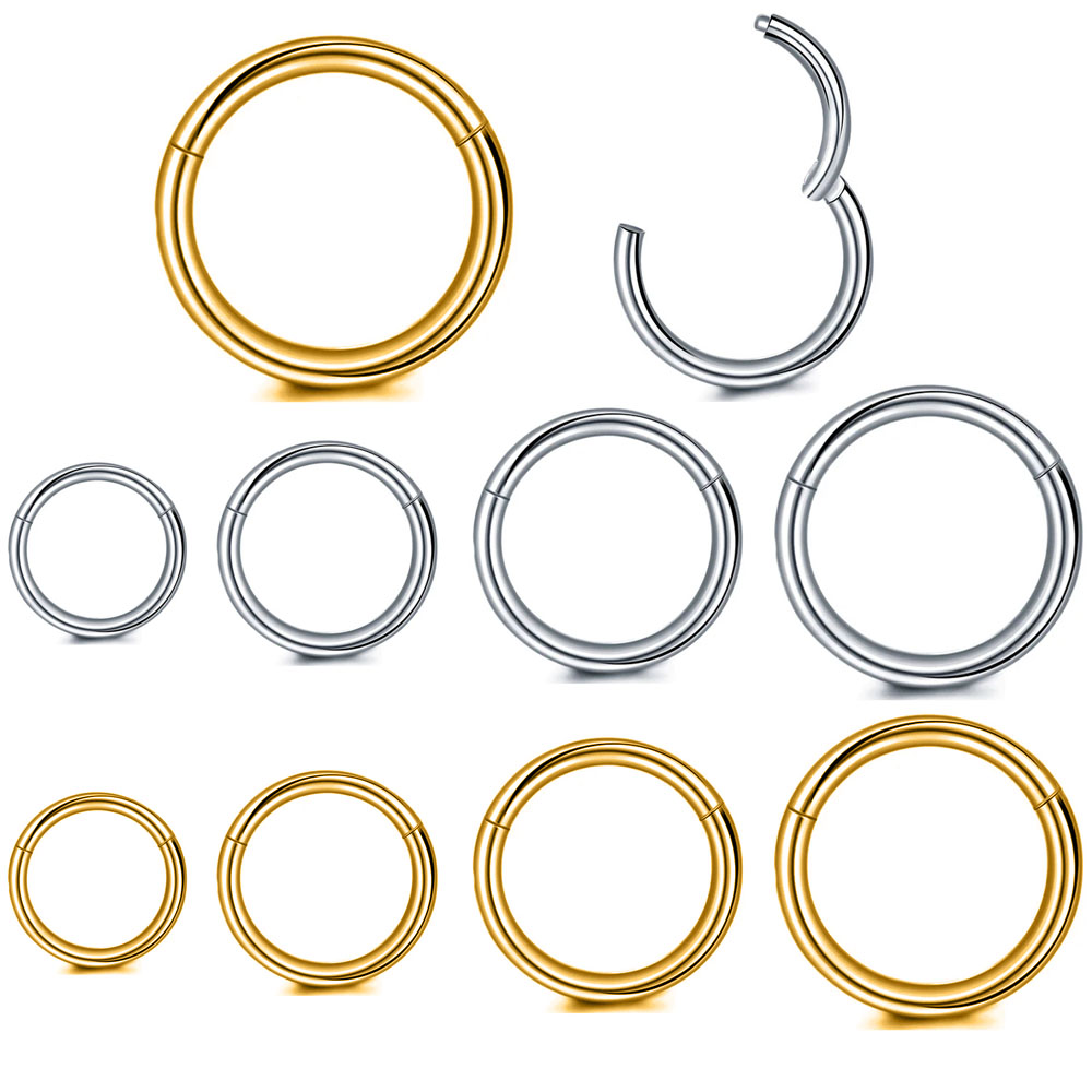 Body Jewelry Septum - 316L Acero quirúrgico Clicker segmento nariz
