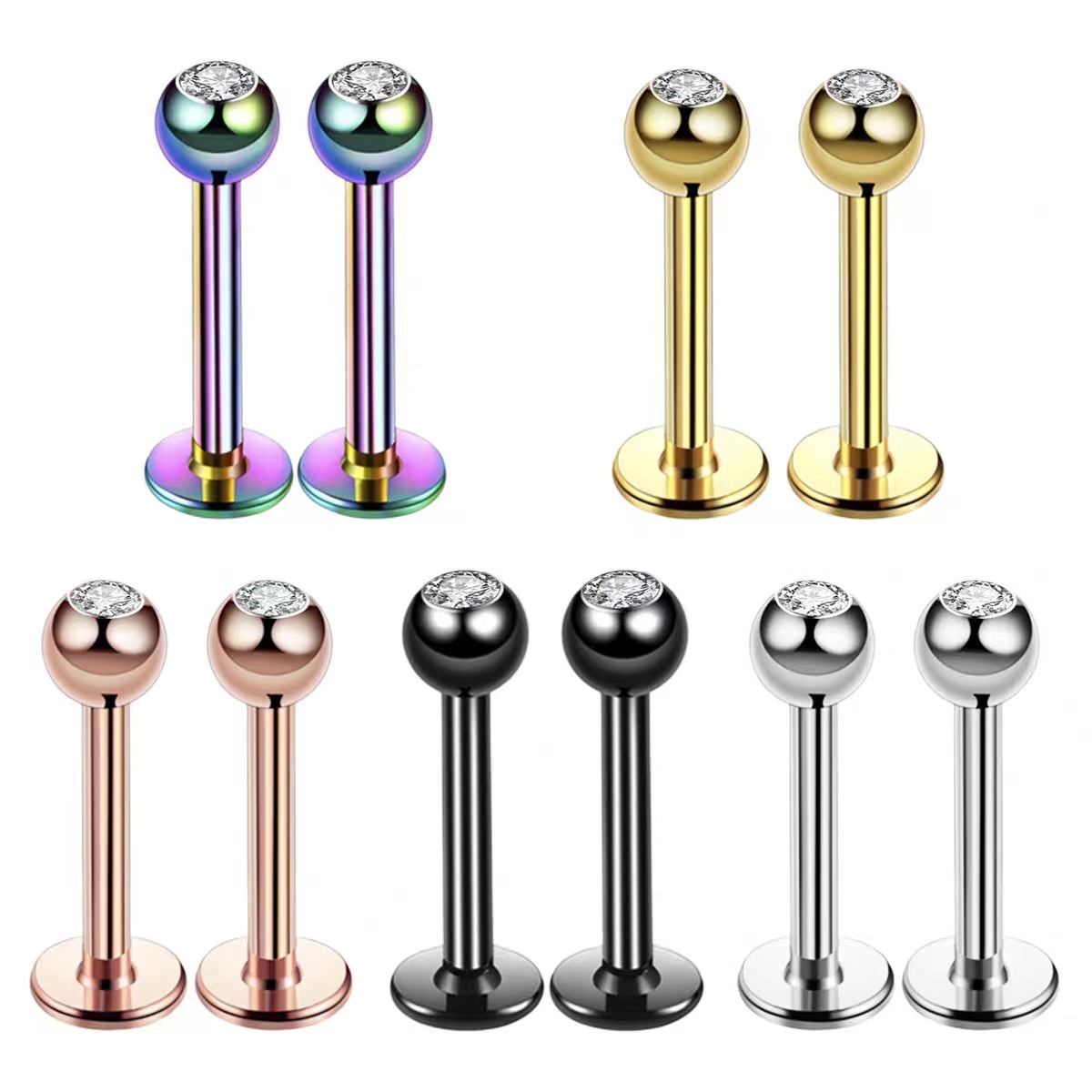 Body Jewelry Septum - Pendiente de acero quirúrgico 16G con