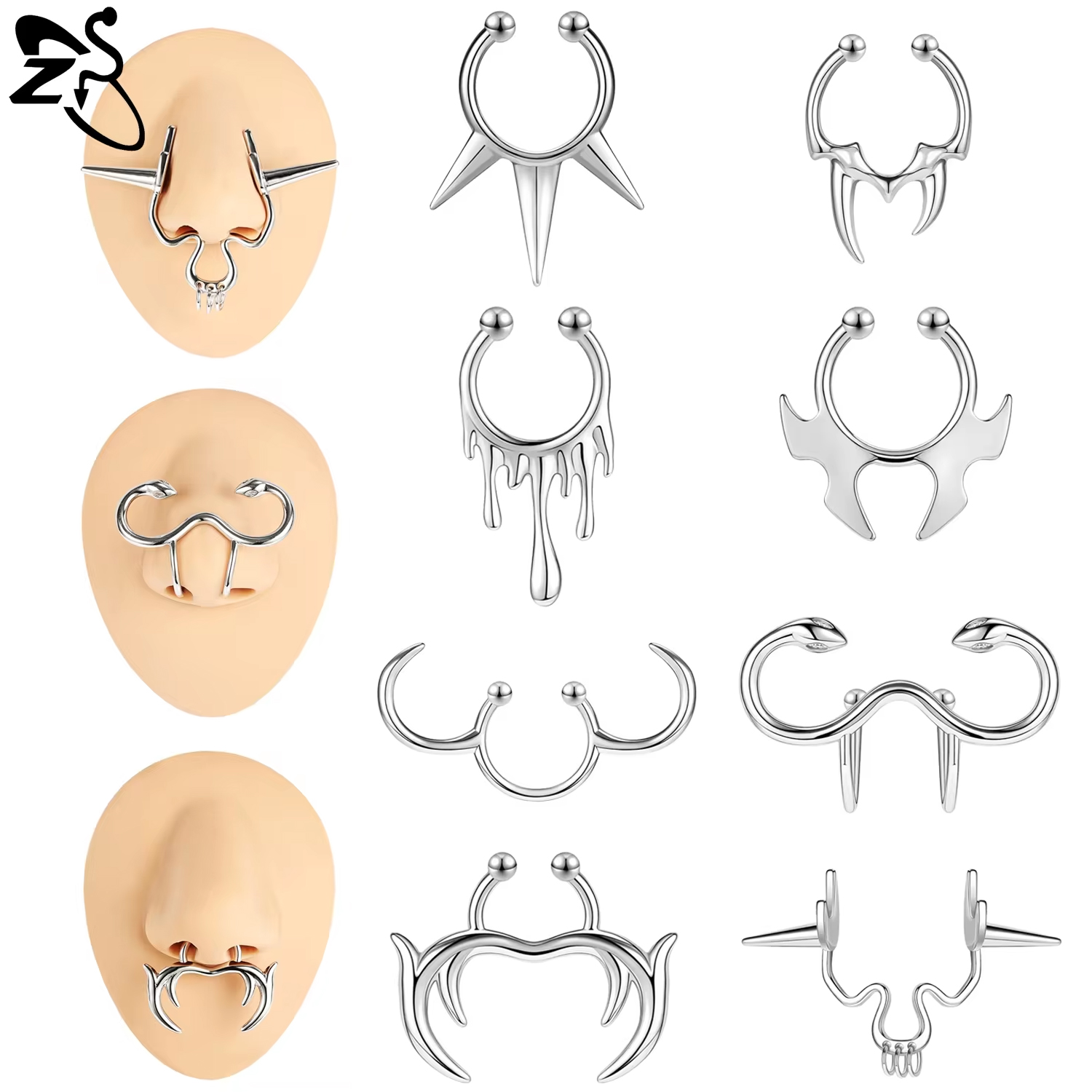 Body Jewelry Septum - ZS, 1 pieza, anillo de tabique