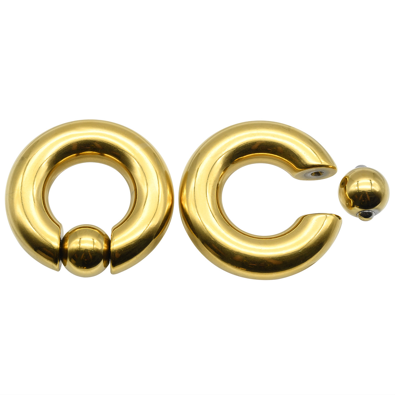 Body Jewelry Gauges - Anillos de cuentas cautivas de acero