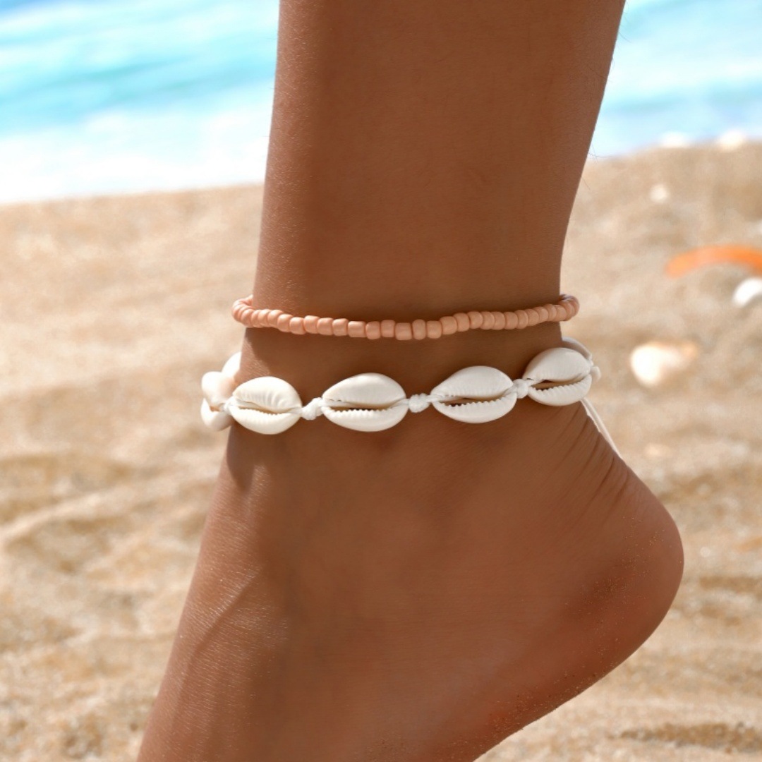 Tobilleras de concha Natural b - Body Jewelry Leg Chain reseña y precio