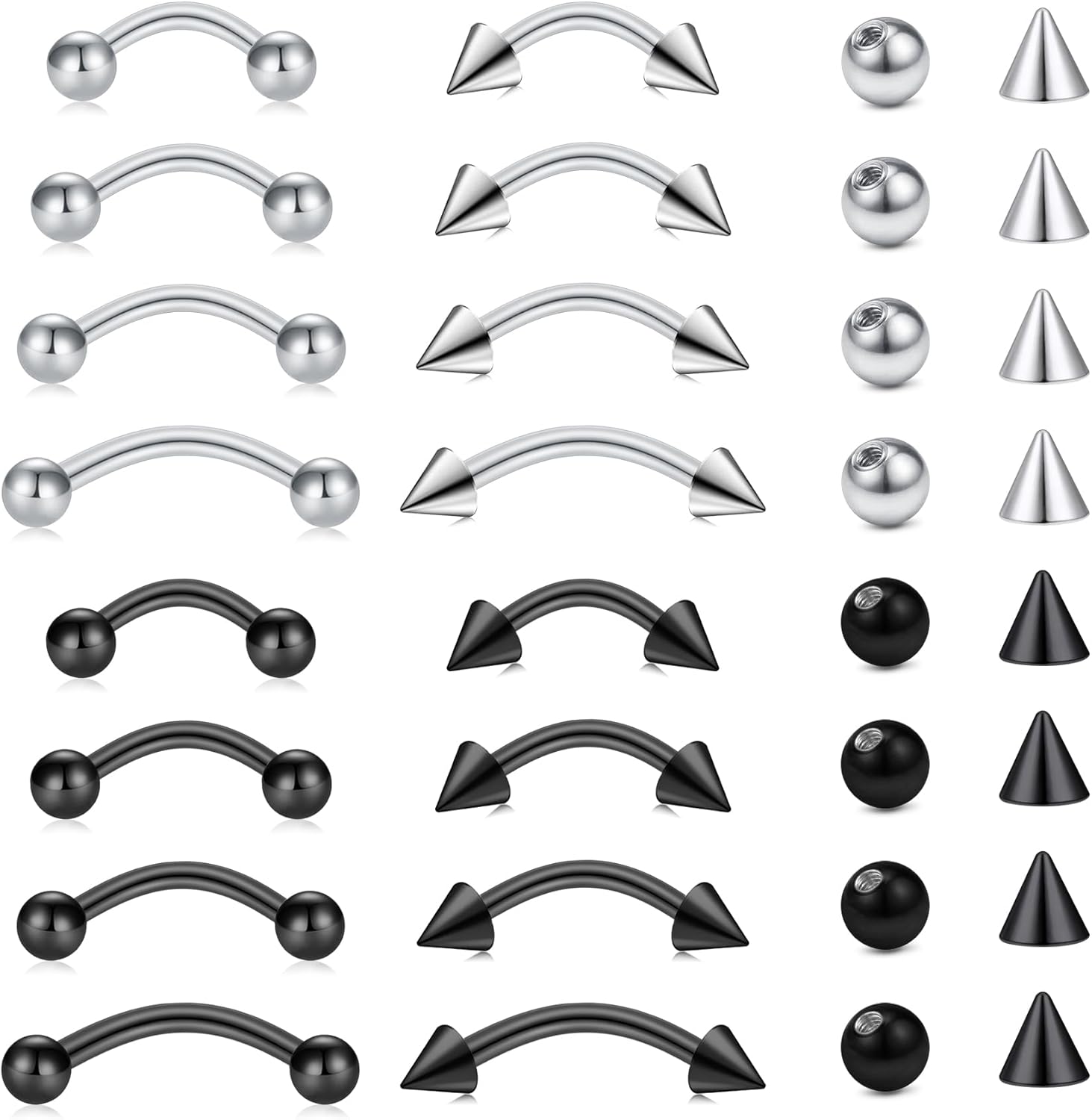 Set de 32 piezas de joyería de - Body Jewelry Vertical Labret reseña y precio
