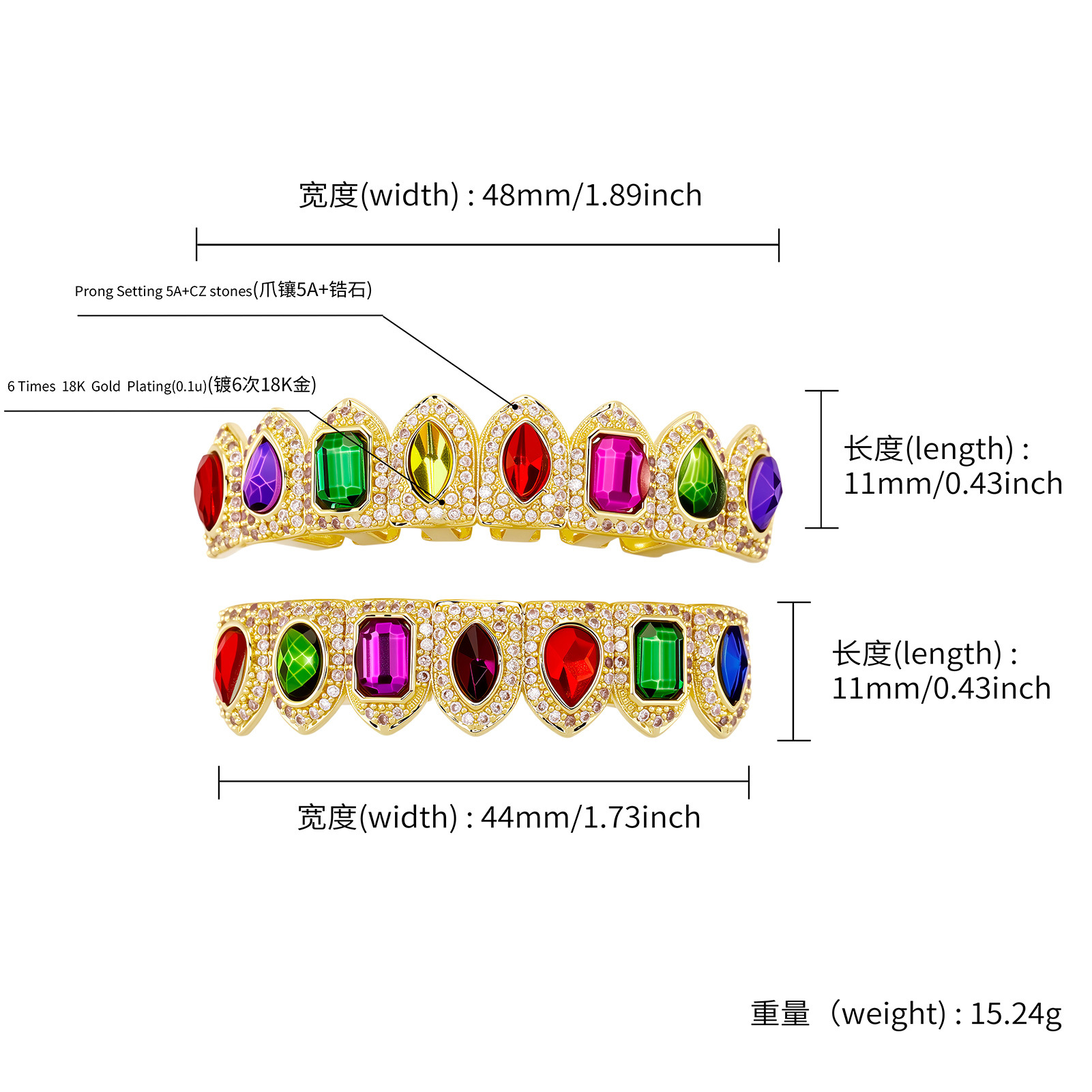 Grillz de Dientes de Metal Dor - Body Jewelry Piercing reseña y precio