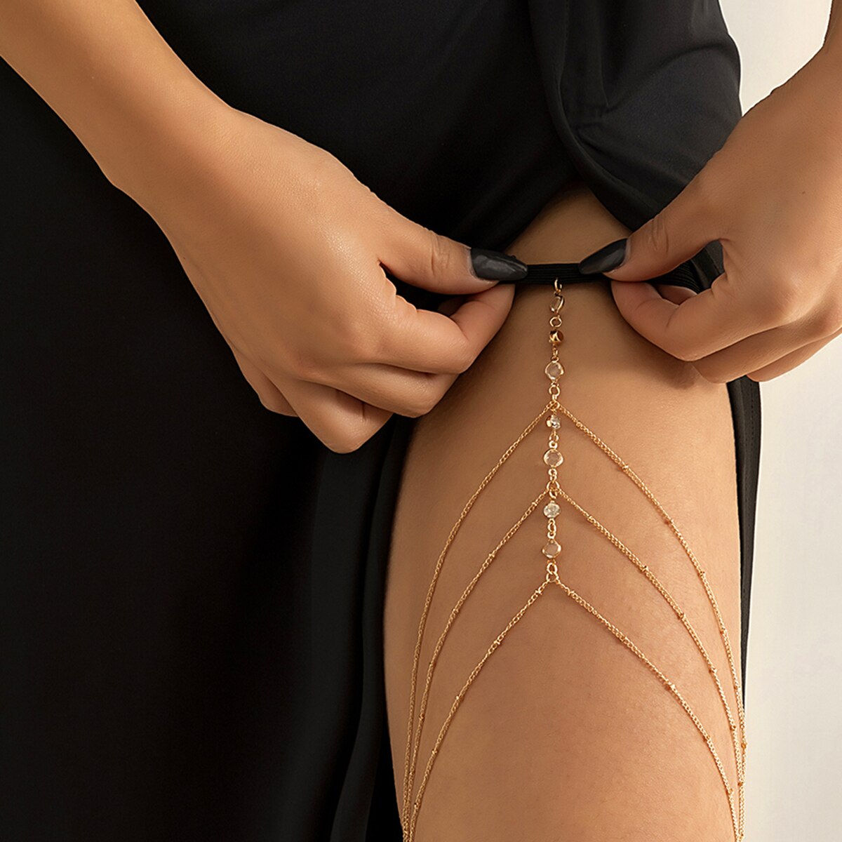 Banda elástica bohemia de cris - Body Jewelry Leg Chain reseña y precio
