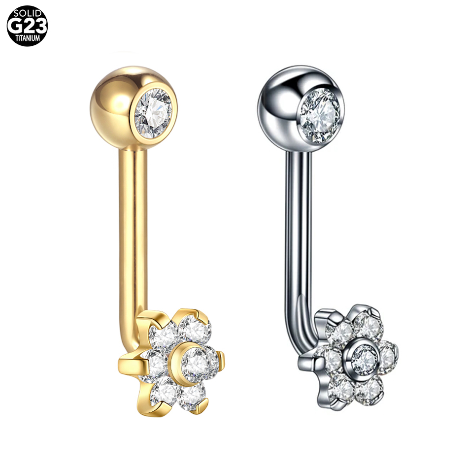 Piercings de flor de cristal d - Body Jewelry Vch reseña y precio