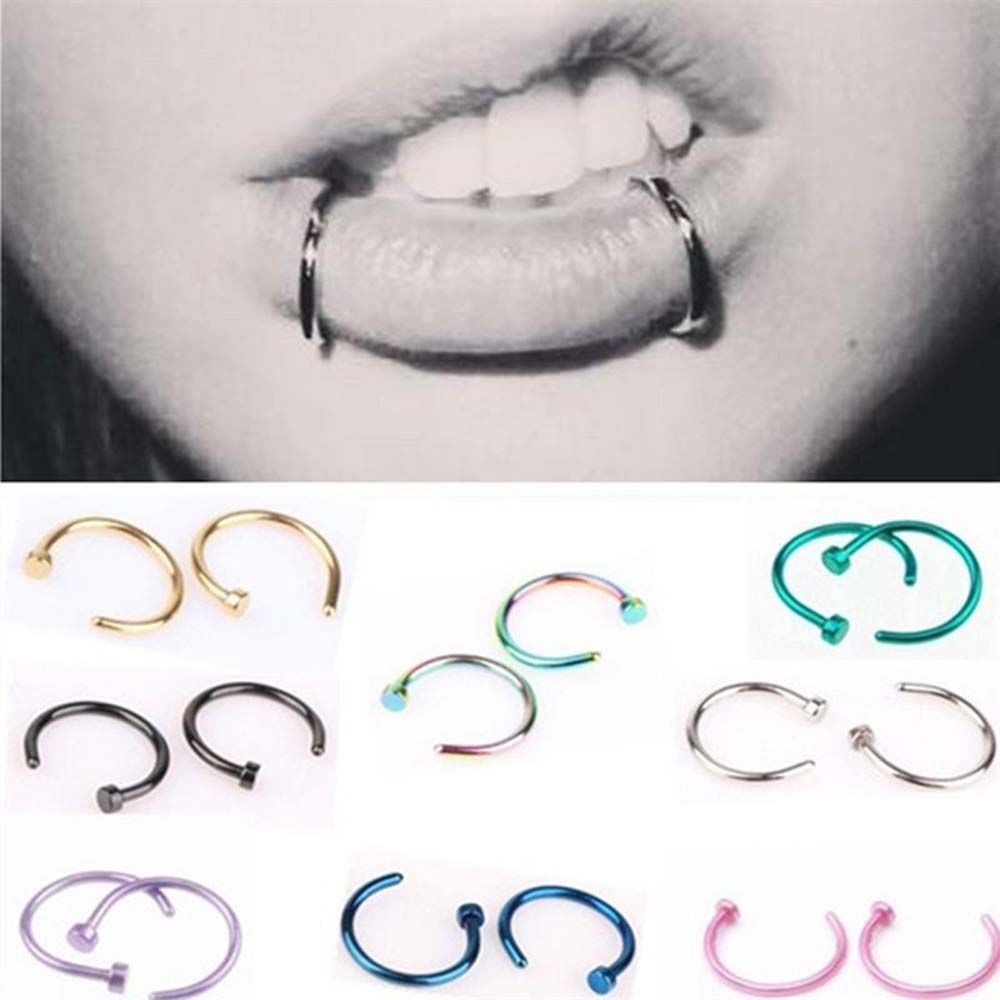 Pendientes de aro finos en for - Body Jewelry Nose Studs reseña y precio