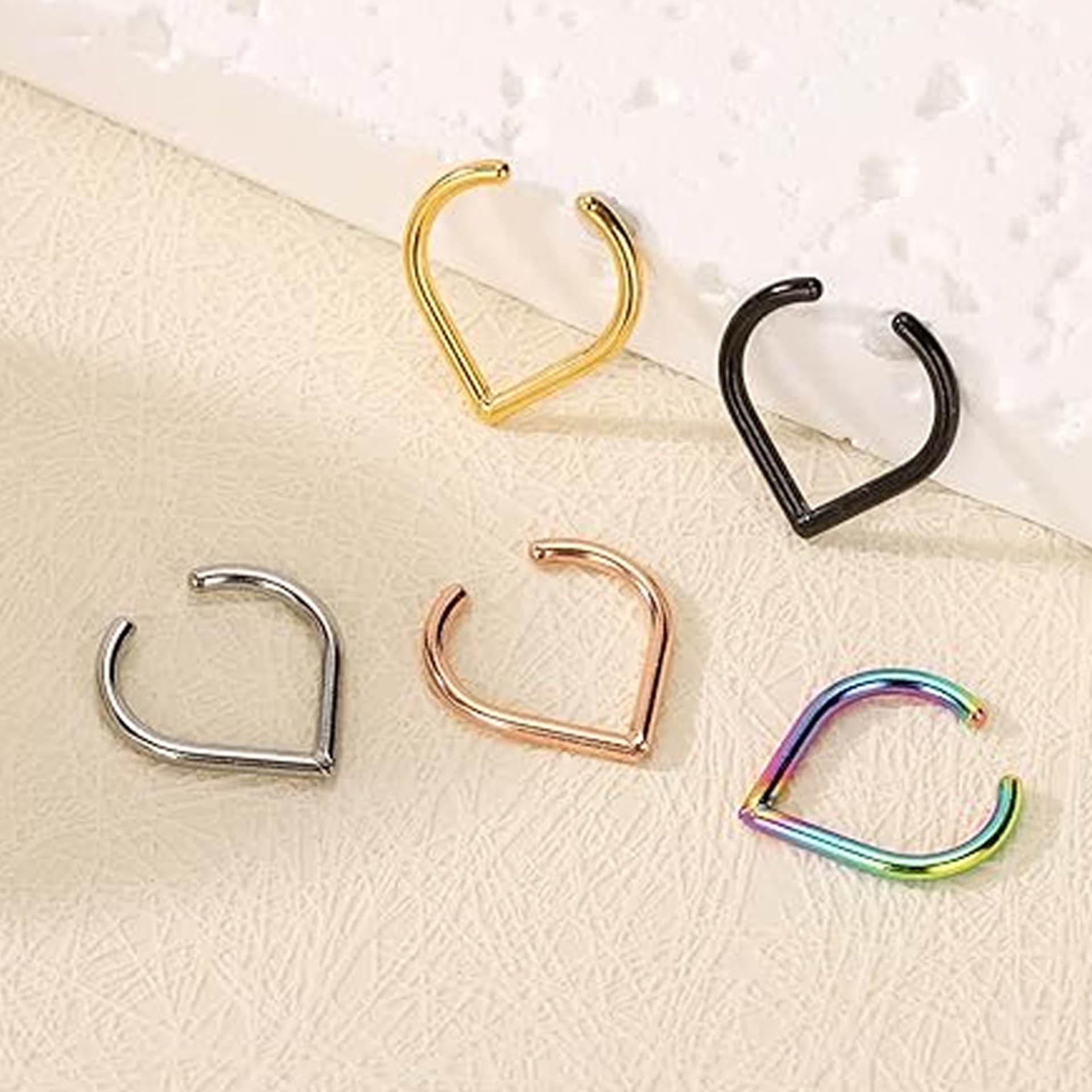 Juego de 5 Anillos de Nariz Fa - Body Jewelry Nose Studs reseña y precio