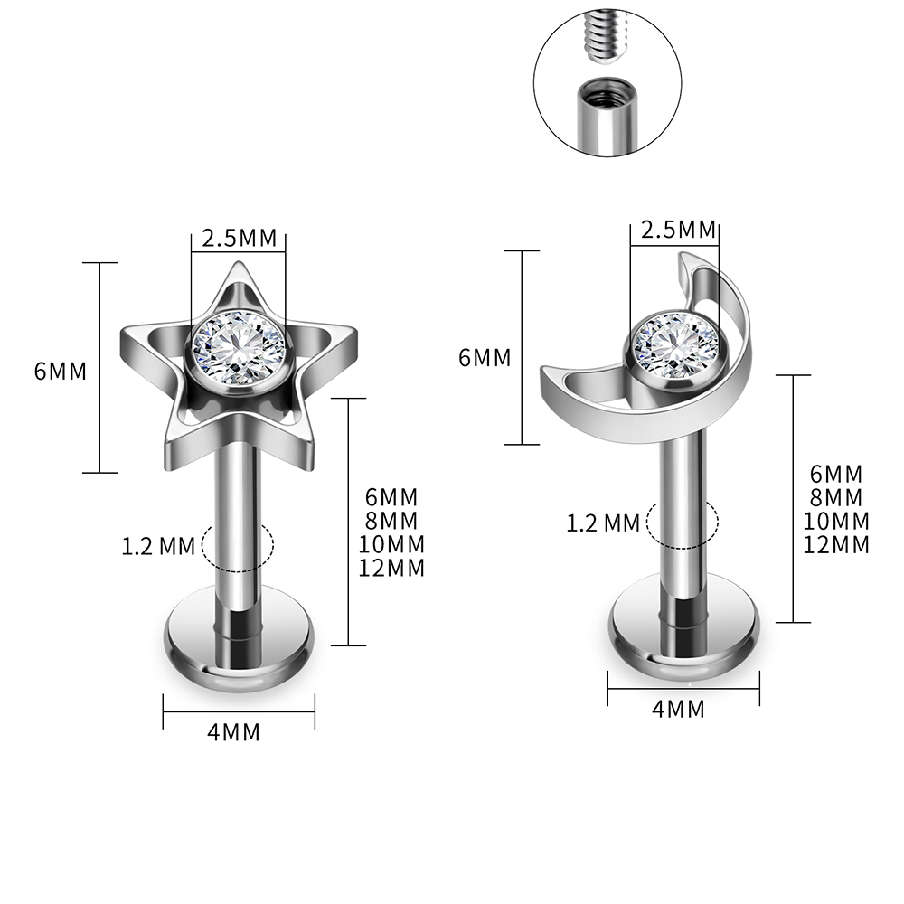 Piercing Labret de Titanio G23 - Body Jewelry Vertical Labret reseña y precio