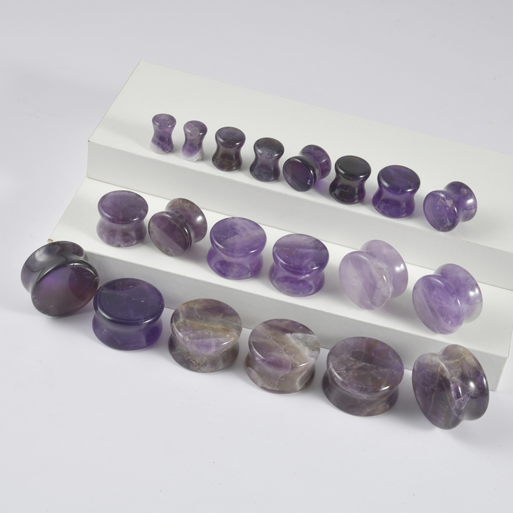 2 uds piedra Natural doble aca - Body Jewelry Gauges reseña y precio