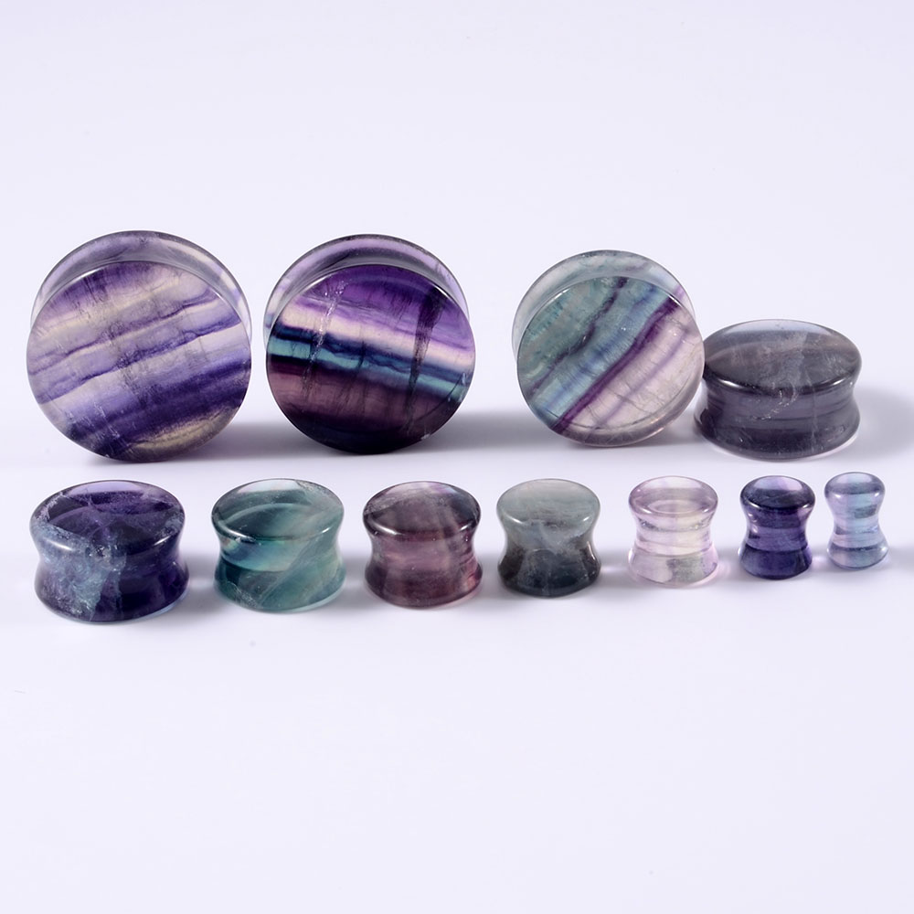 2 uds piedra Natural doble aca - Body Jewelry Gauges reseña y precio