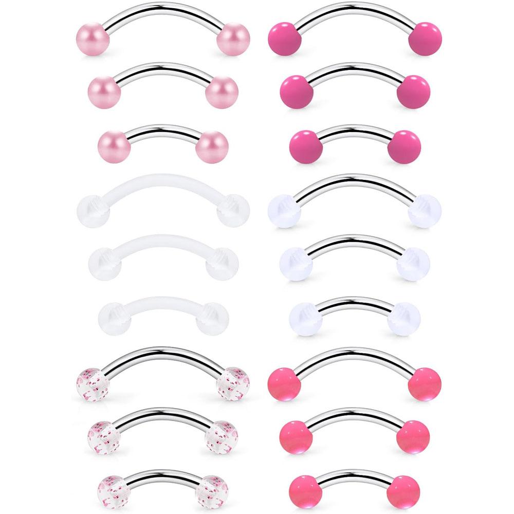 Set de 1/18 piezas de 16G y 6/ - Body Jewelry Vertical Labret reseña y precio
