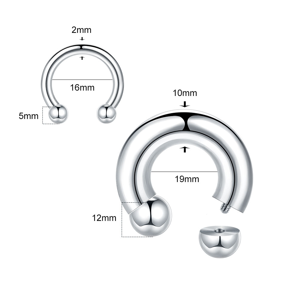 Anillo de herradura de acero i - Body Jewelry Gauges reseña y precio