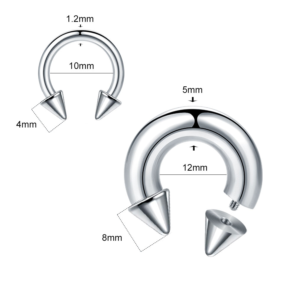 Anillo de herradura de acero i - Body Jewelry Gauges reseña y precio