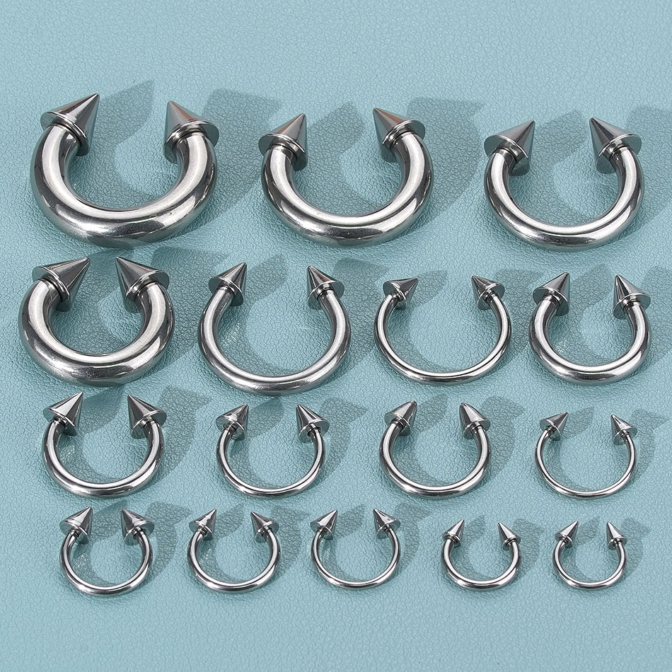 Anillo de herradura de acero i - Body Jewelry Gauges reseña y precio